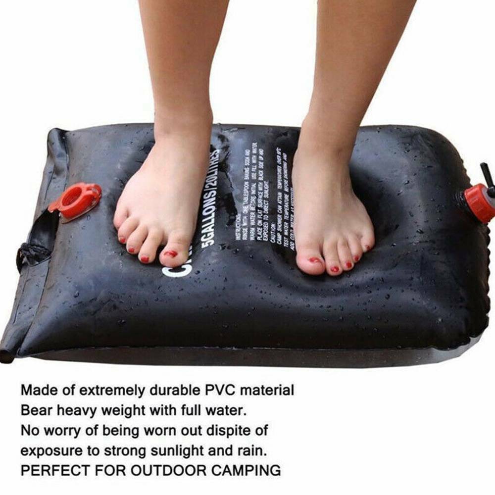 Camping Shower Portable Compact Solar Sun Heater Bath Bag Outdoor Travel 20l