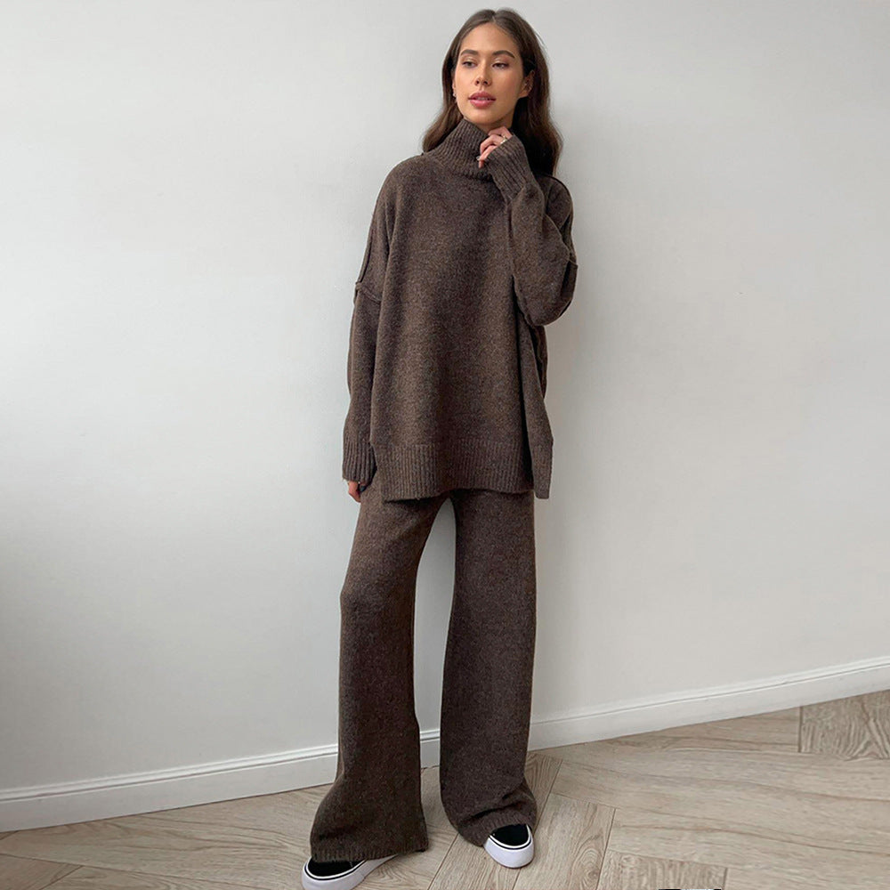 Women's Loose Casual Lazy Thickened Knitting Trousers Suit