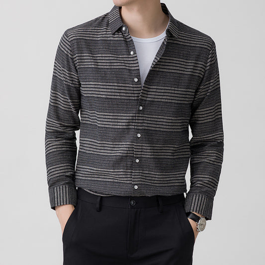 Men's Long Sleeve Shirt Light Business Casual Linen