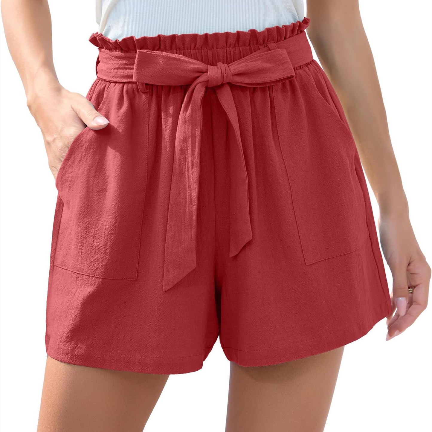 Damenmode Shorts Sommer Strandhose mit Taschen