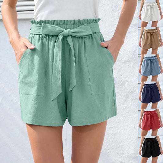 Damenmode Shorts Sommer Strandhose mit Taschen