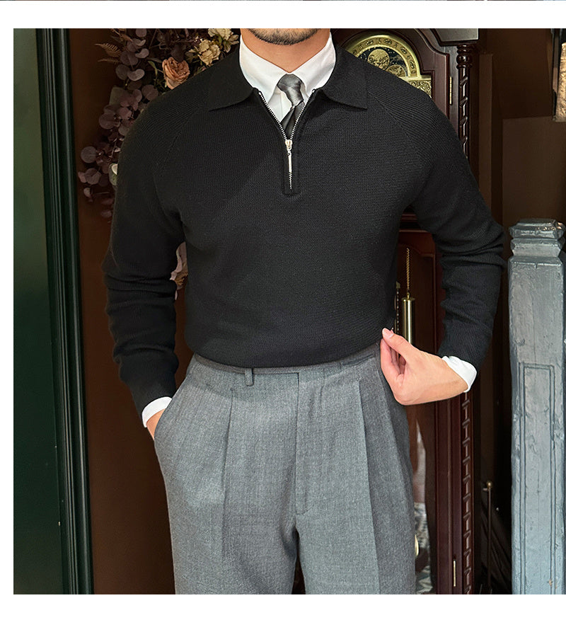 Männer Pullover, mit Reißverschluss