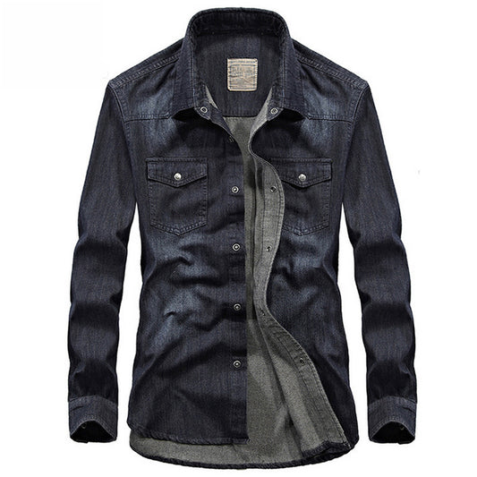 Men's Denim- Cotton Shirt with plus Size