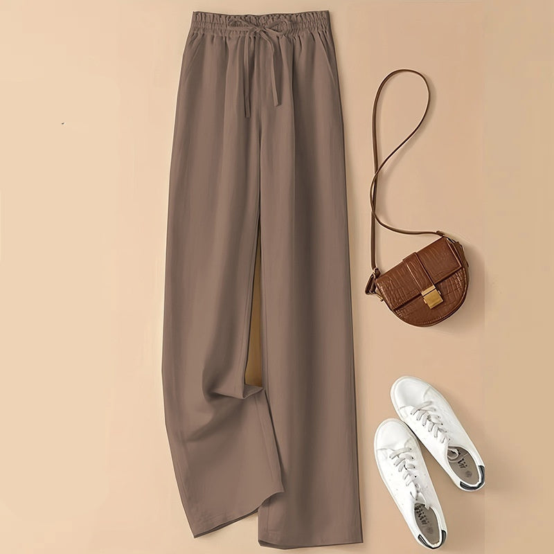 Women High Waist Thin Loose Straight Casual Trousers