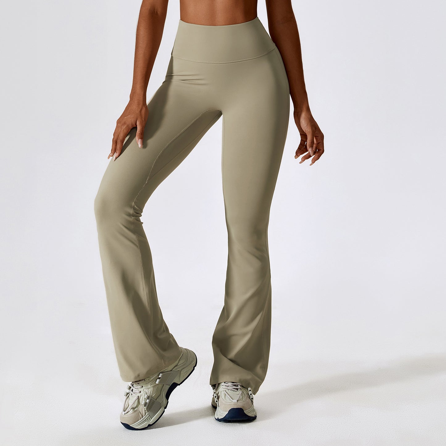 Women wide Leg Tight Nude Feel Hip Lifting Yoga Bell-bottom Pants