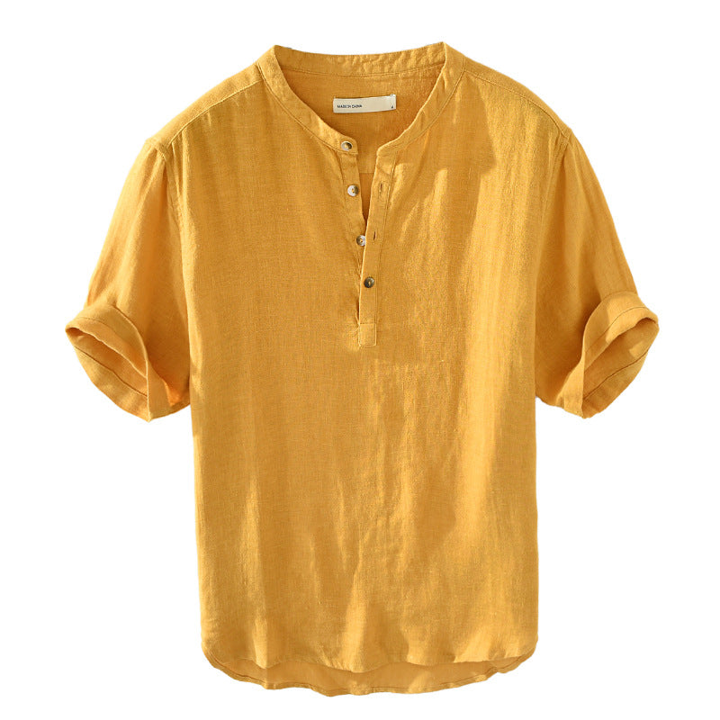 Men Cotton linen shirt with sleeves