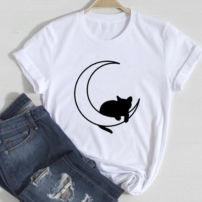 Damen-Katzen-Kurzarmshirt