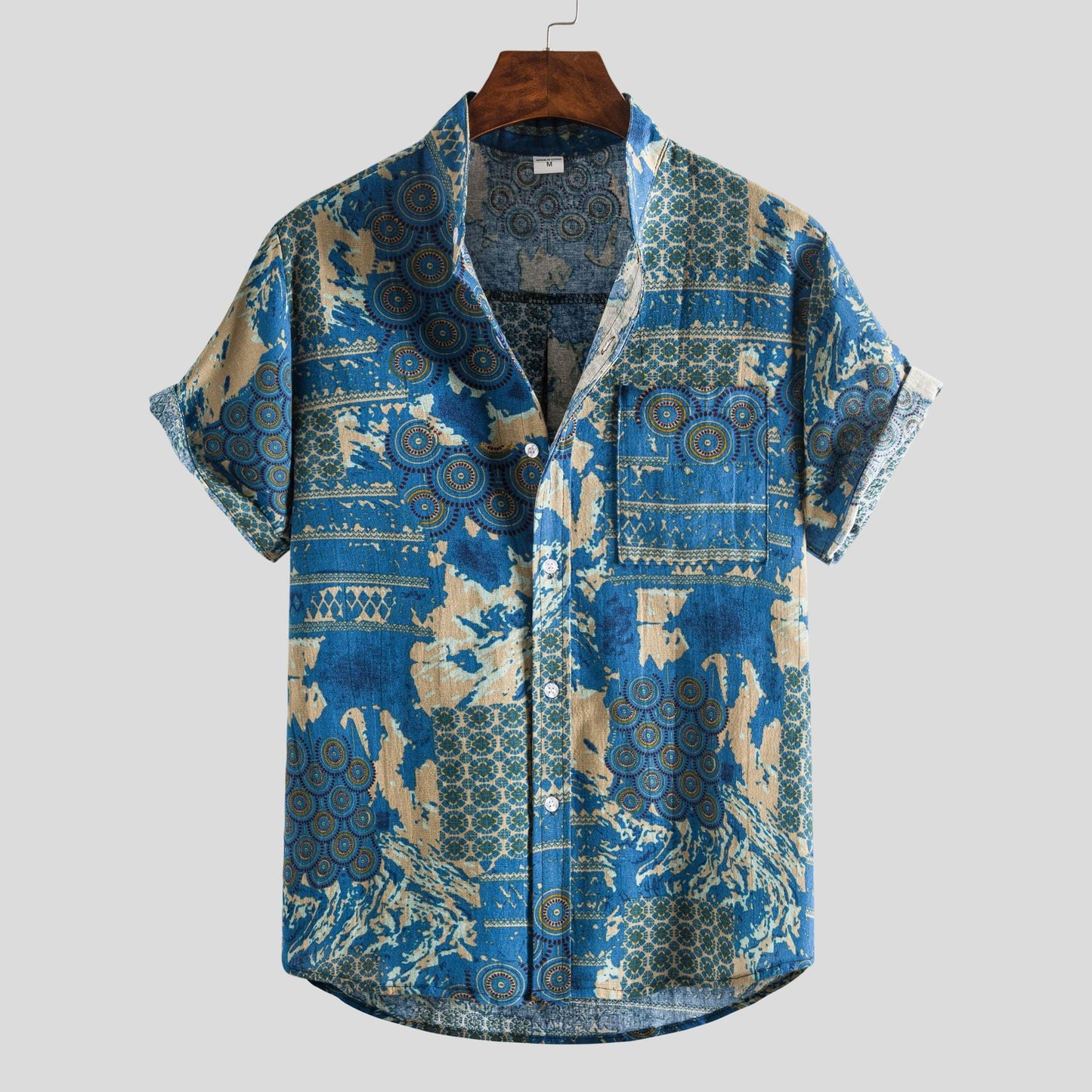 Men's printed short sleeve shirt