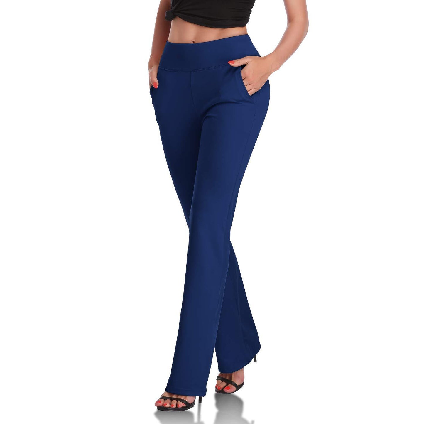 Women's knitted long and micro gusseted side pocket pants