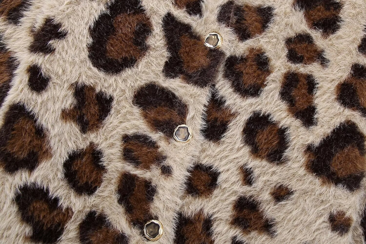 Women's Hong Kong Style Vintage Leopard Print Sweater Coat