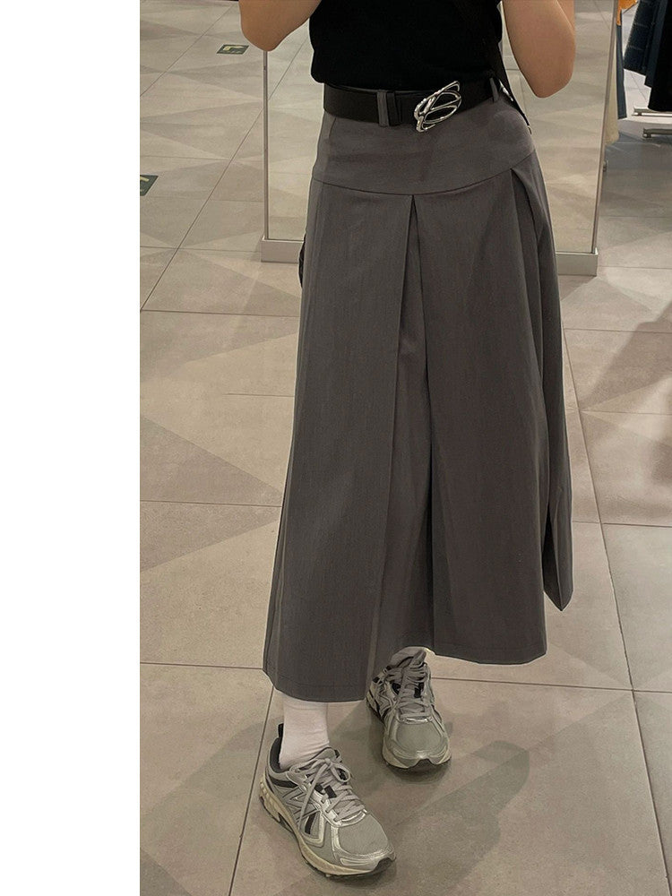 Women Suit Skirt Gray with High Waist