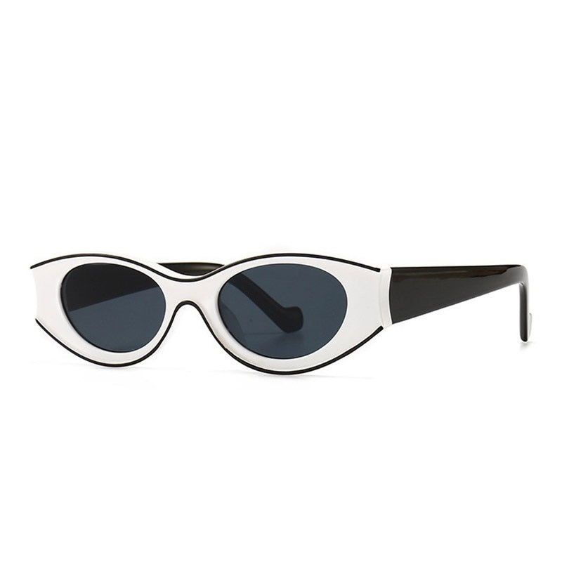 Damen Cat Eye Retro Ovale Punktlack-Sonnenbrille