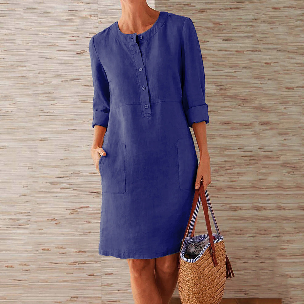 Women's casual dress with long sleeves for spring autumn is timeless - classic and for all ages