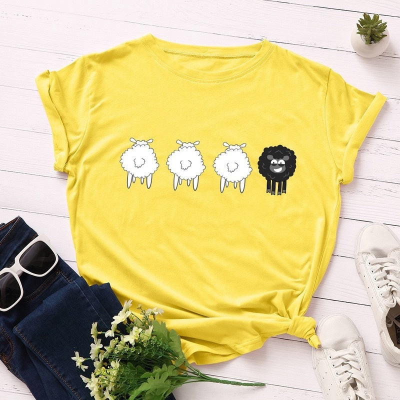 Women's Cute Printed Short-sleeved T-shirt