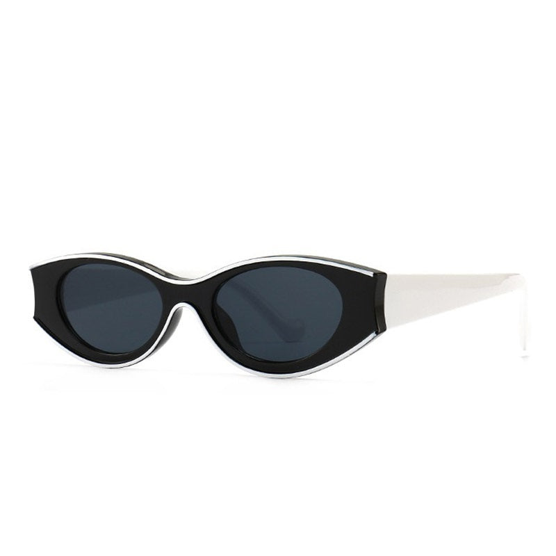 Women Cat Eye Retro Oval Dot Paint Sunglasses