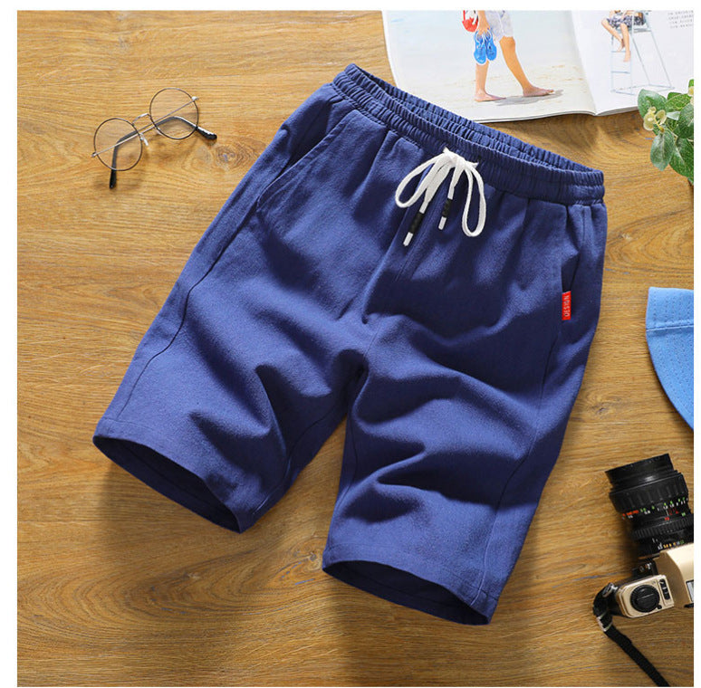 Men's Pants Summer Cotton And Linen Casual Loose Shorts