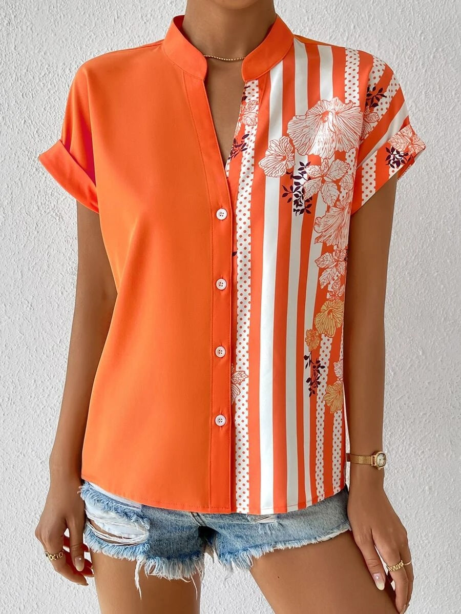 Women's Summer Button Cardigan Short Sleeve Shirt