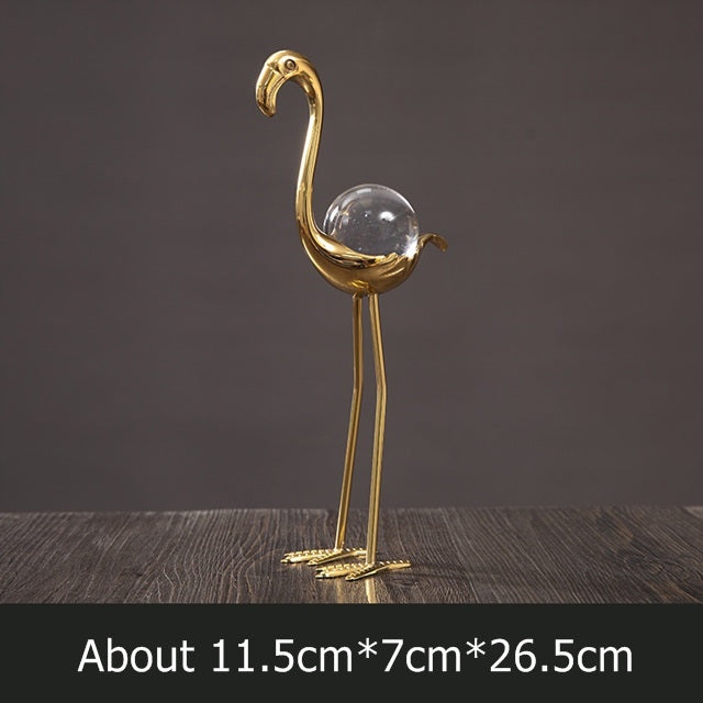 Flamingo Crystal Ball Light Luxury Home Decoration