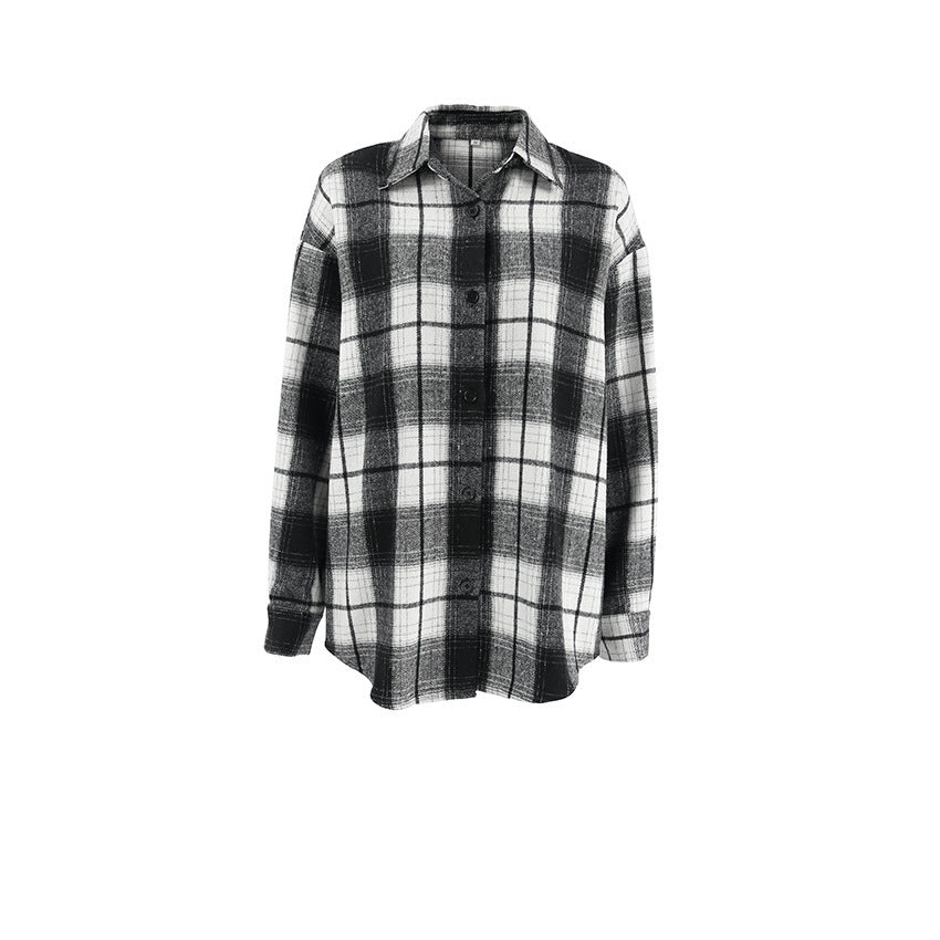 Women Classic American Plaid Shirt