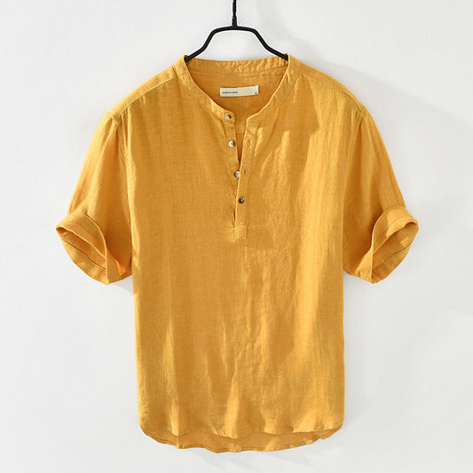 Men Cotton linen shirt with sleeves