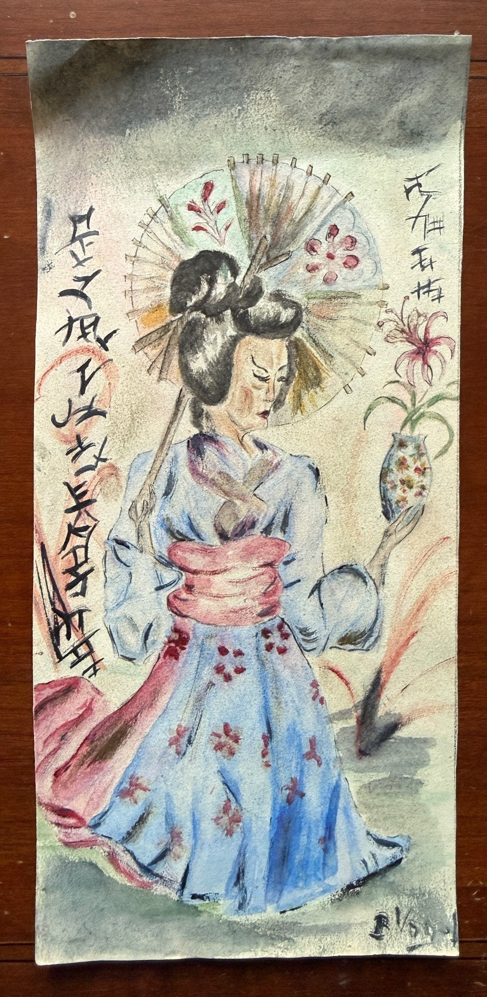 Asiatische, Orientalische Zeichnungen und Aquarelle - machen Sie den Preis !